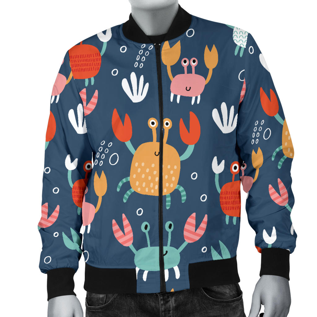 Crab Pattern Print Design 05 Men Bomber Jacket