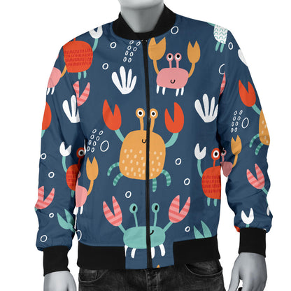Crab Pattern Print Design 05 Men Bomber Jacket