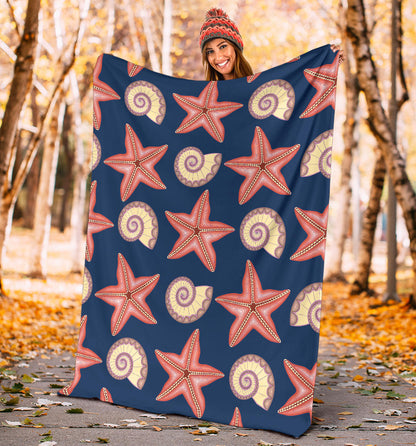 Starfish Pattern Print Design 03 Premium Blanket