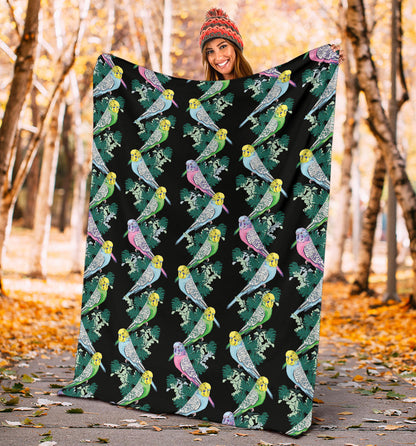 Budgerigar Pattern Print Design 03 Premium Blanket