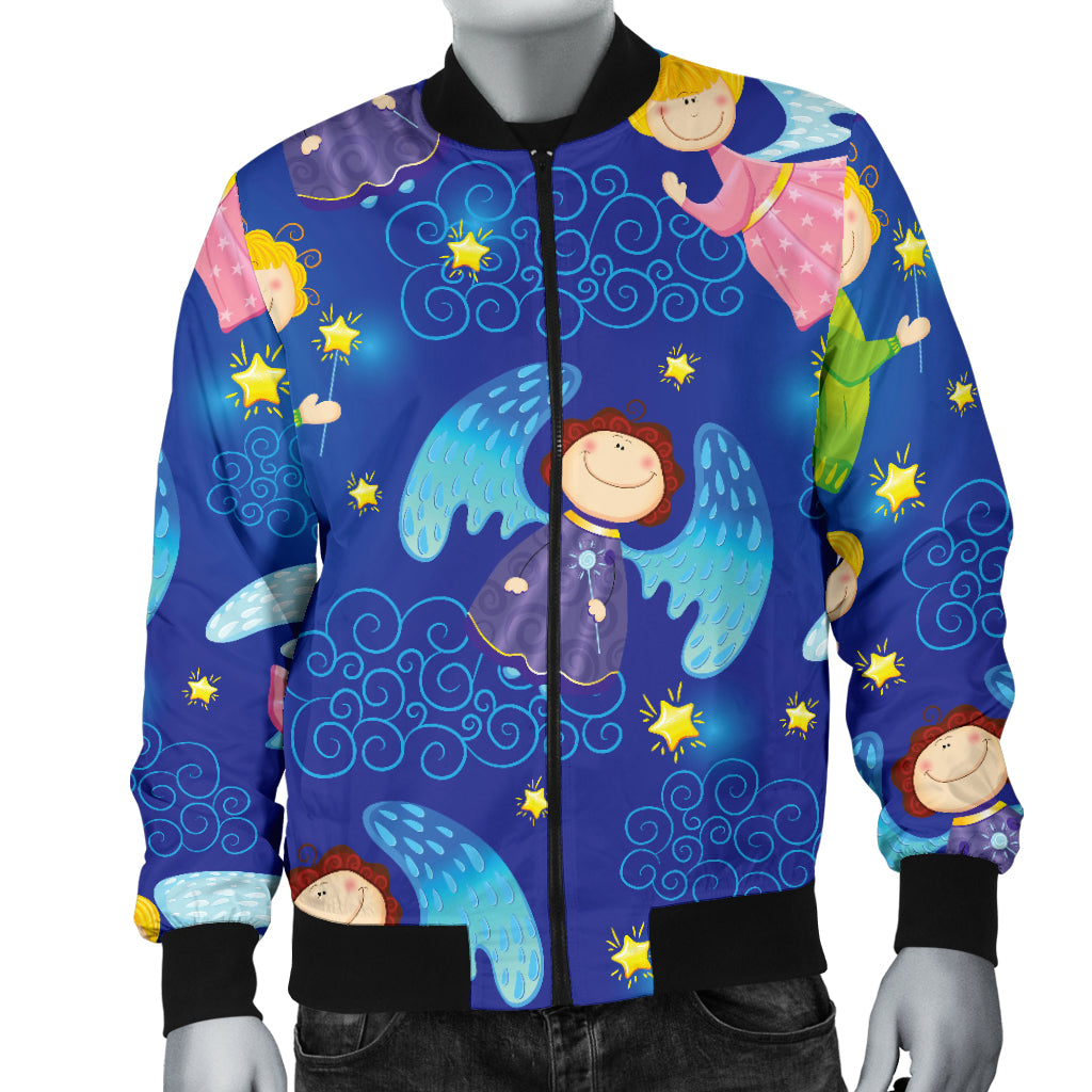 Angel Little Pattern Print Design 02 Men Bomber Jacket