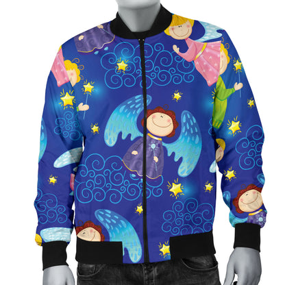 Angel Little Pattern Print Design 02 Men Bomber Jacket