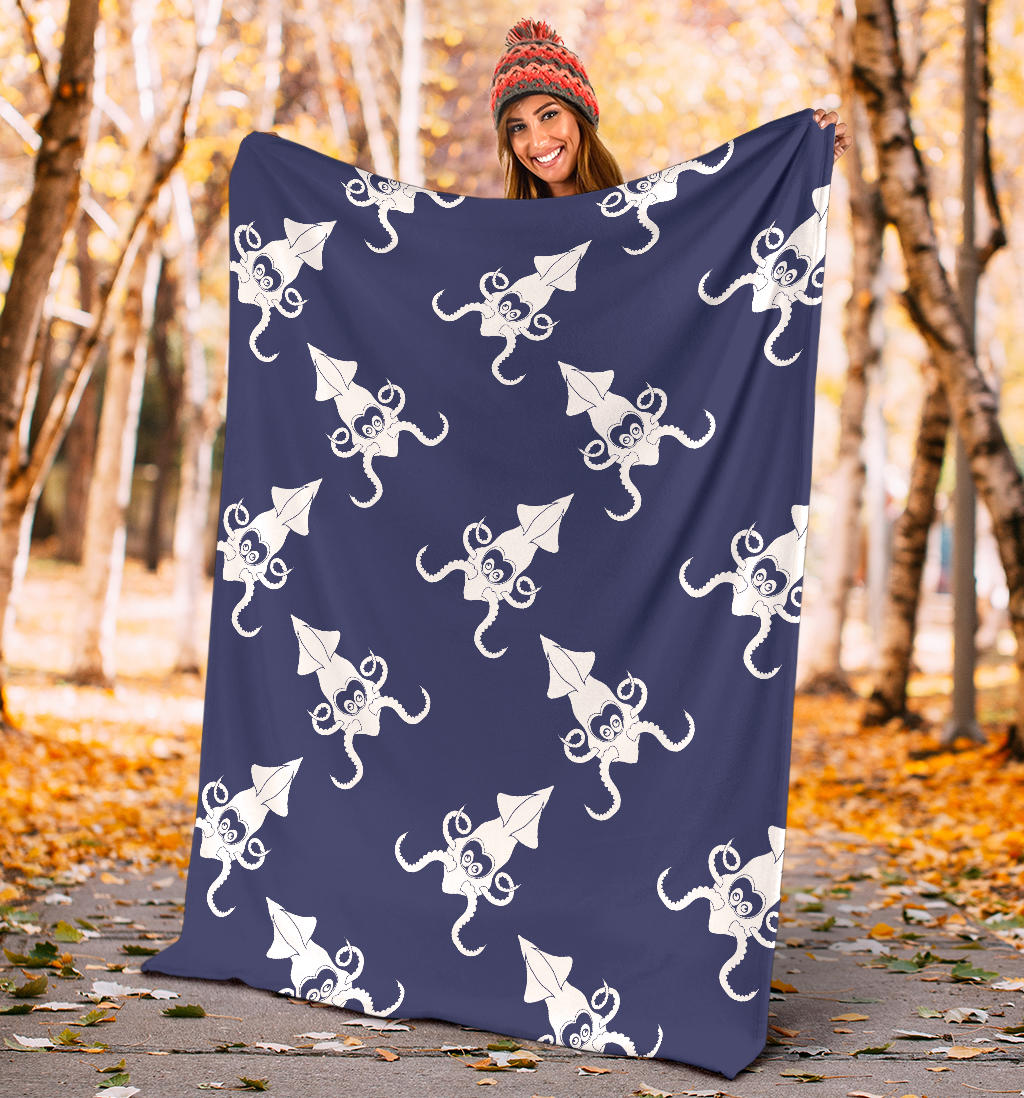 Giant Squid Pattern Print Design 02 Premium Blanket