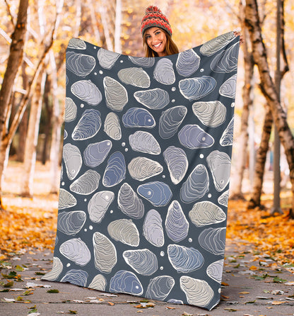 Oyster Pattern Print Design 02 Premium Blanket