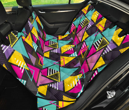 Geometric Colorful Pattern Print Design 02 Rear Dog Car Seat Cover Hammock