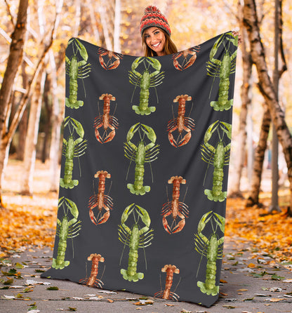 Lobster Pattern Print Design 01 Premium Blanket