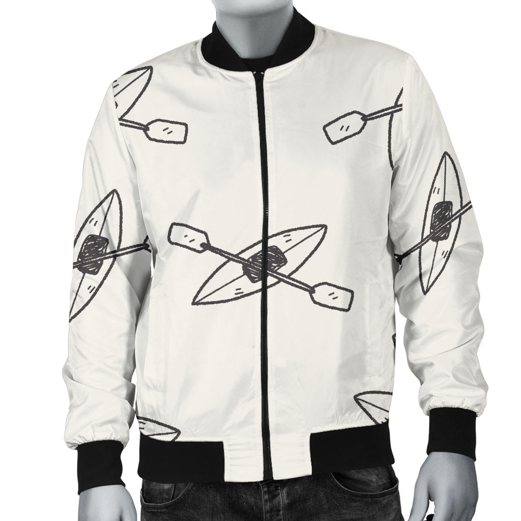 Kayak Pattern Print Design 01 Men Bomber Jacket