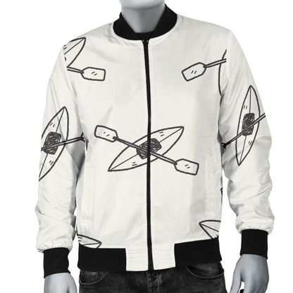Kayak Pattern Print Design 01 Men Bomber Jacket