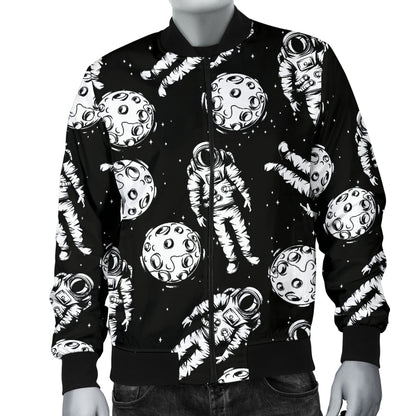 Astronaut Pattern Print Design 03 Men Bomber Jacket