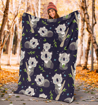 Koala Pattern Print Design 04 Premium Blanket