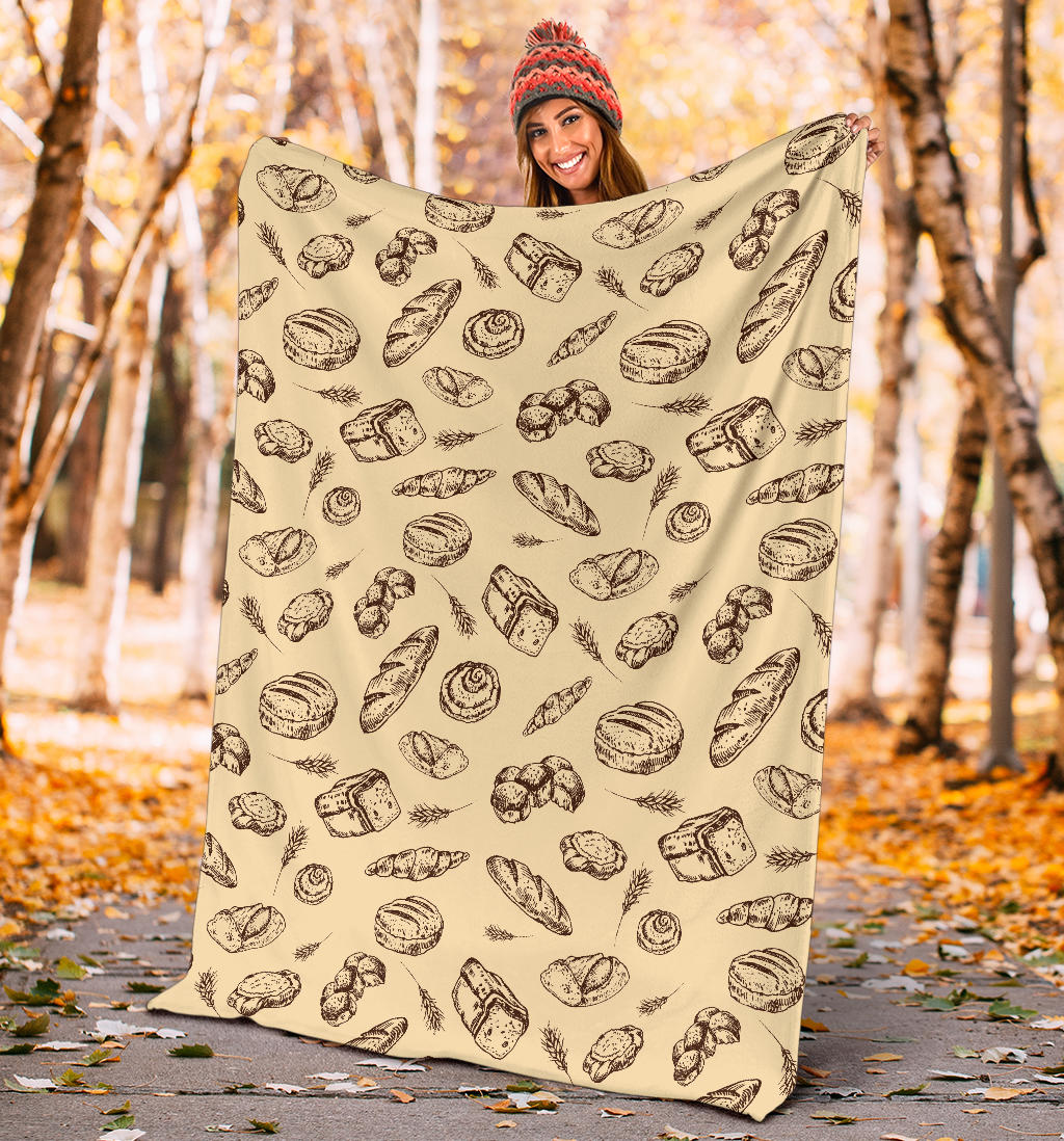 Bread Pattern Print Design 04 Premium Blanket