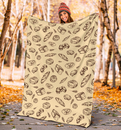 Bread Pattern Print Design 04 Premium Blanket