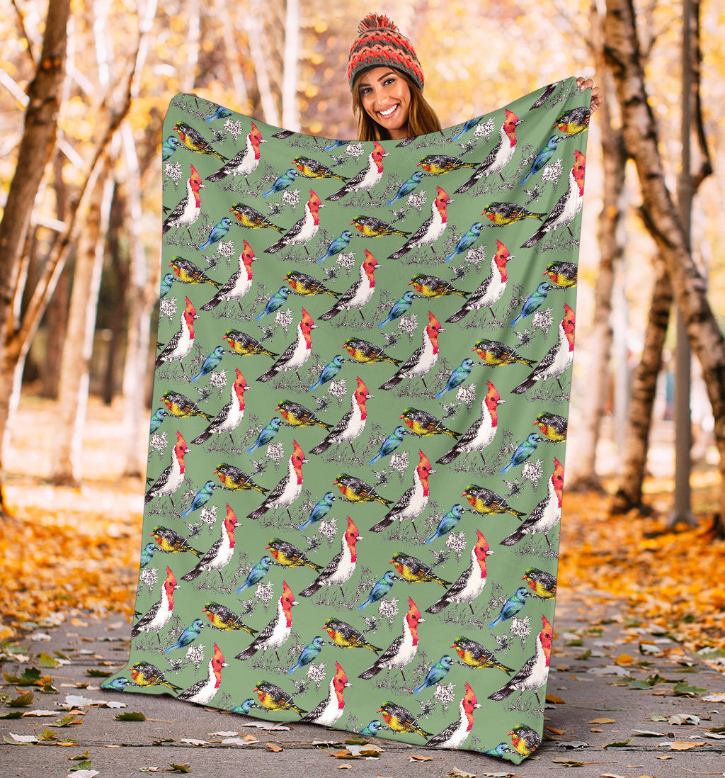 Birds Pattern Print Design 07 Premium Blanket
