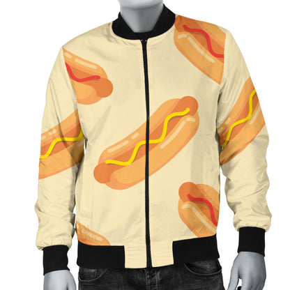 Hot Dog Pattern Print Design 05 Men Bomber Jacket