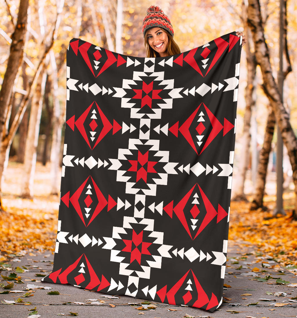 Navajo Pattern Print Design A02 Premium Blanket
