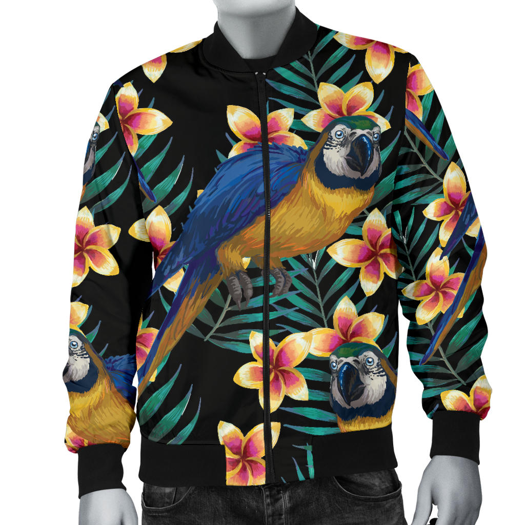 Macaw Pattern Print Design 01 Men Bomber Jacket