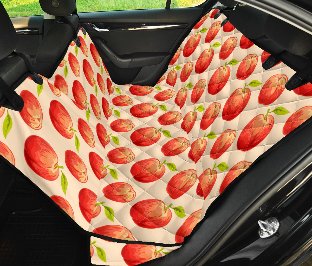 Peach Pattern Print Design A03 Rear Dog Car Seat Cover Hammock