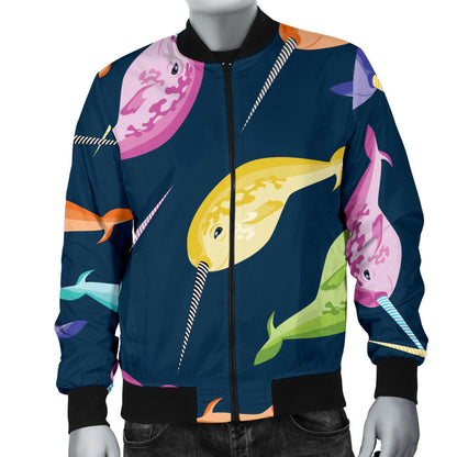 Narwhal Colorful Pattern Print Design 03 Men Bomber Jacket