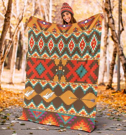 Native Pattern Print Design A01 Premium Blanket