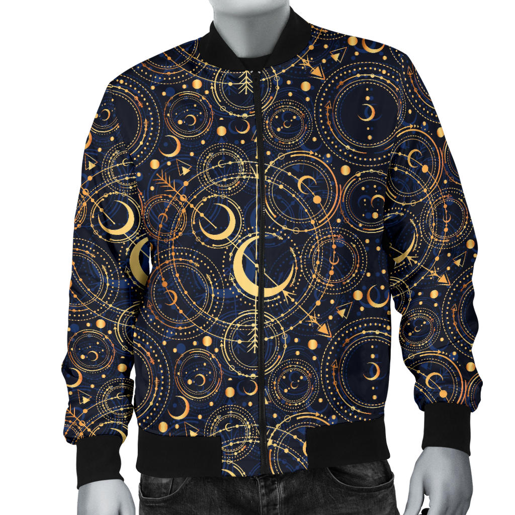 Celestial Pattern Print Design 04 Men Bomber Jacket