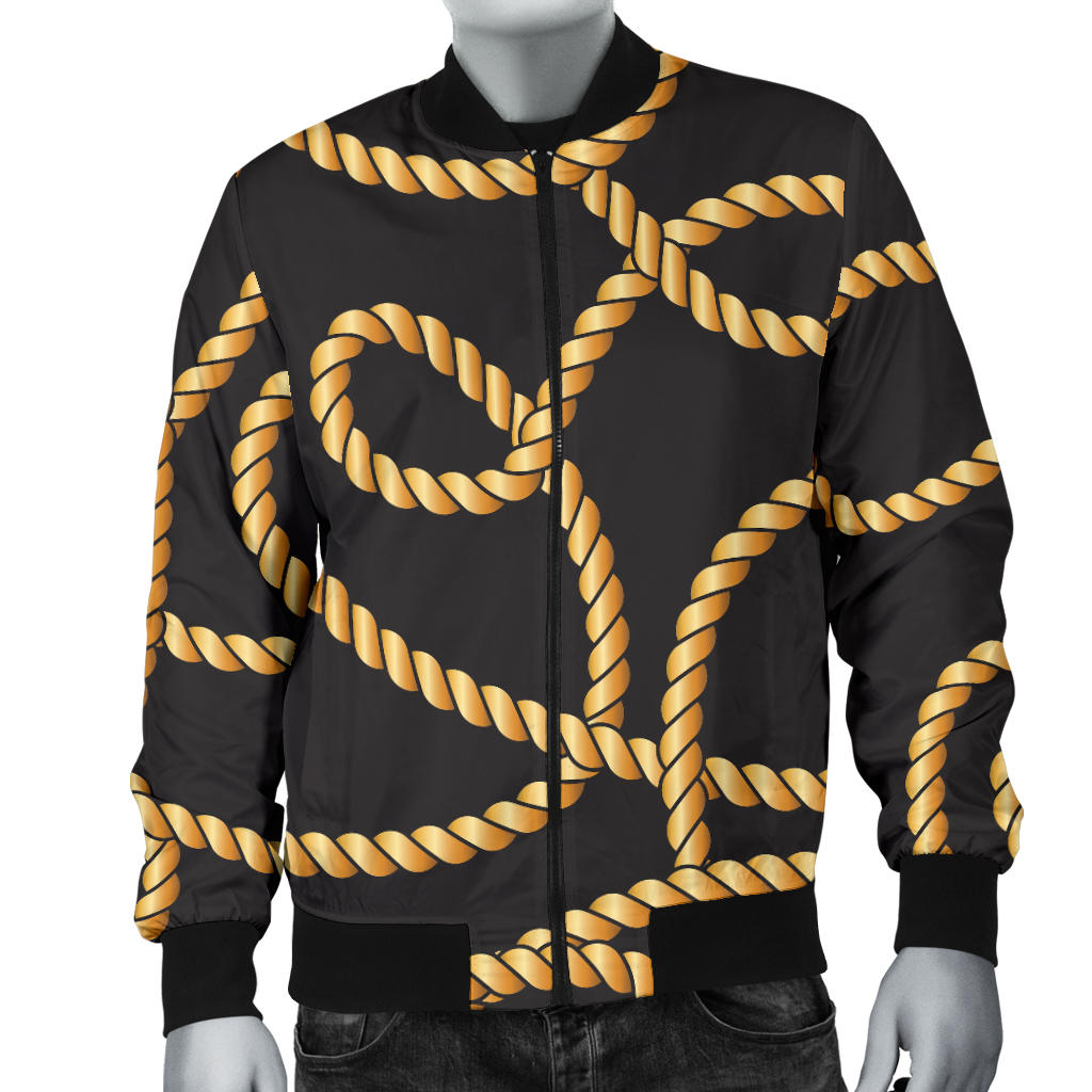 Rope Pattern Print Design A04 Men Bomber Jacket