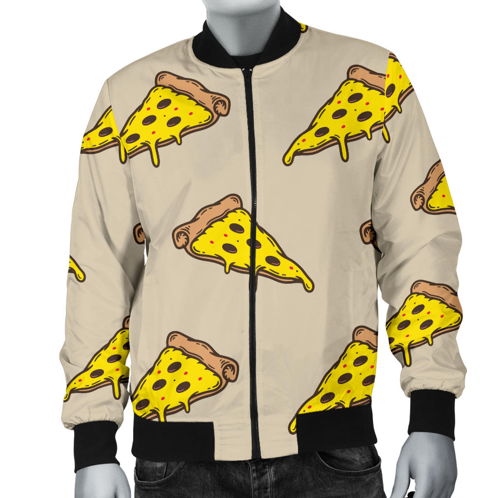 Pizza Pattern Print Design A04 Men Bomber Jacket