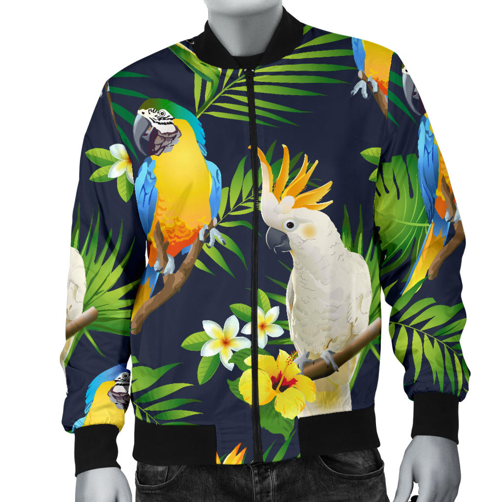 Parrot Pattern Print Design A03 Men Bomber Jacket