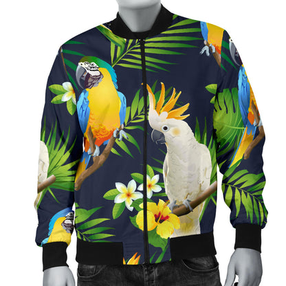 Parrot Pattern Print Design A03 Men Bomber Jacket