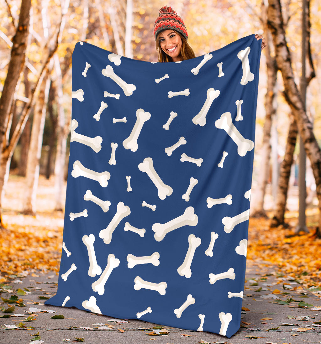 Dog Bone Pattern Print Design 03 Premium Blanket