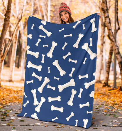 Dog Bone Pattern Print Design 03 Premium Blanket