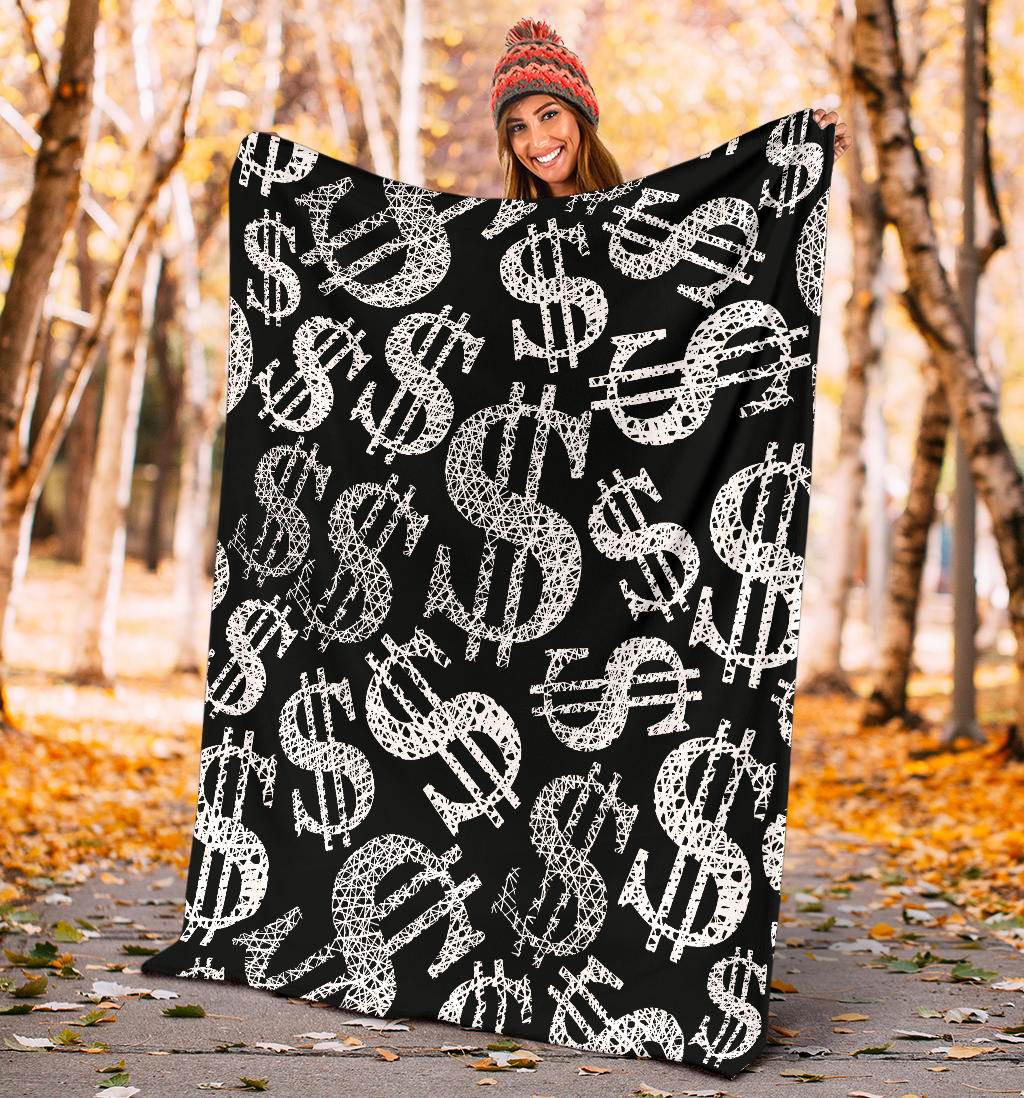 Money Pattern Print Design 02 Premium Blanket
