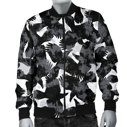 Crow Pattern Print Design 01 Men Bomber Jacket