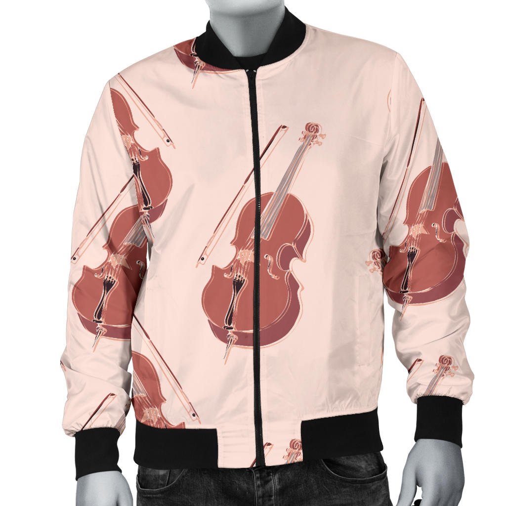 Cello Pattern Print Design 03 Men Bomber Jacket