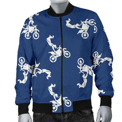 Motocross Pattern Print Design 01 Men Bomber Jacket