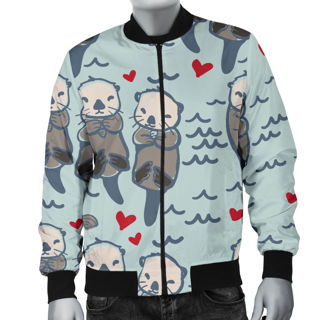 Sea Otter Pattern Print Design 03 Men Bomber Jacket