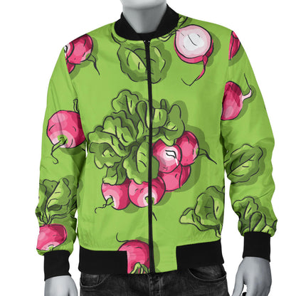 Radish Pattern Print Design A05 Men Bomber Jacket