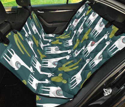 Llama Cactus Pattern Print Design 02 Rear Dog Car Seat Cover Hammock