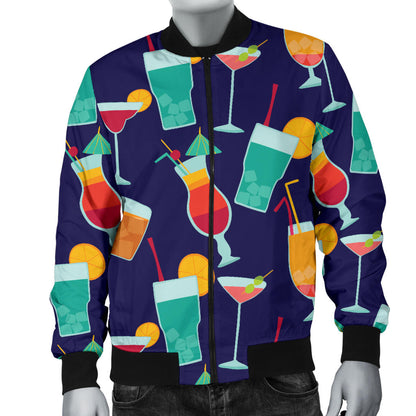 Cocktail Pattern Print Design 06 Men Bomber Jacket