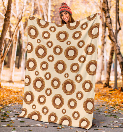 Bagel Pattern Print Design 01 Premium Blanket