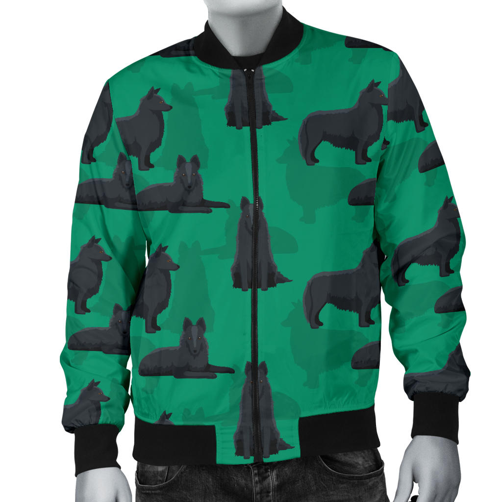 Belgian Sheepdog Pattern Print Design 01 Men Bomber Jacket