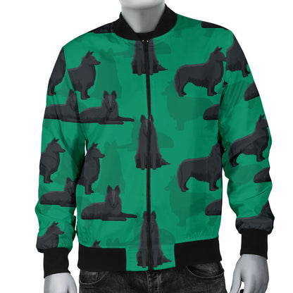Belgian Sheepdog Pattern Print Design 01 Men Bomber Jacket