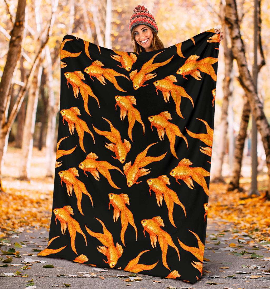 Goldfish Pattern Print Design 03 Premium Blanket