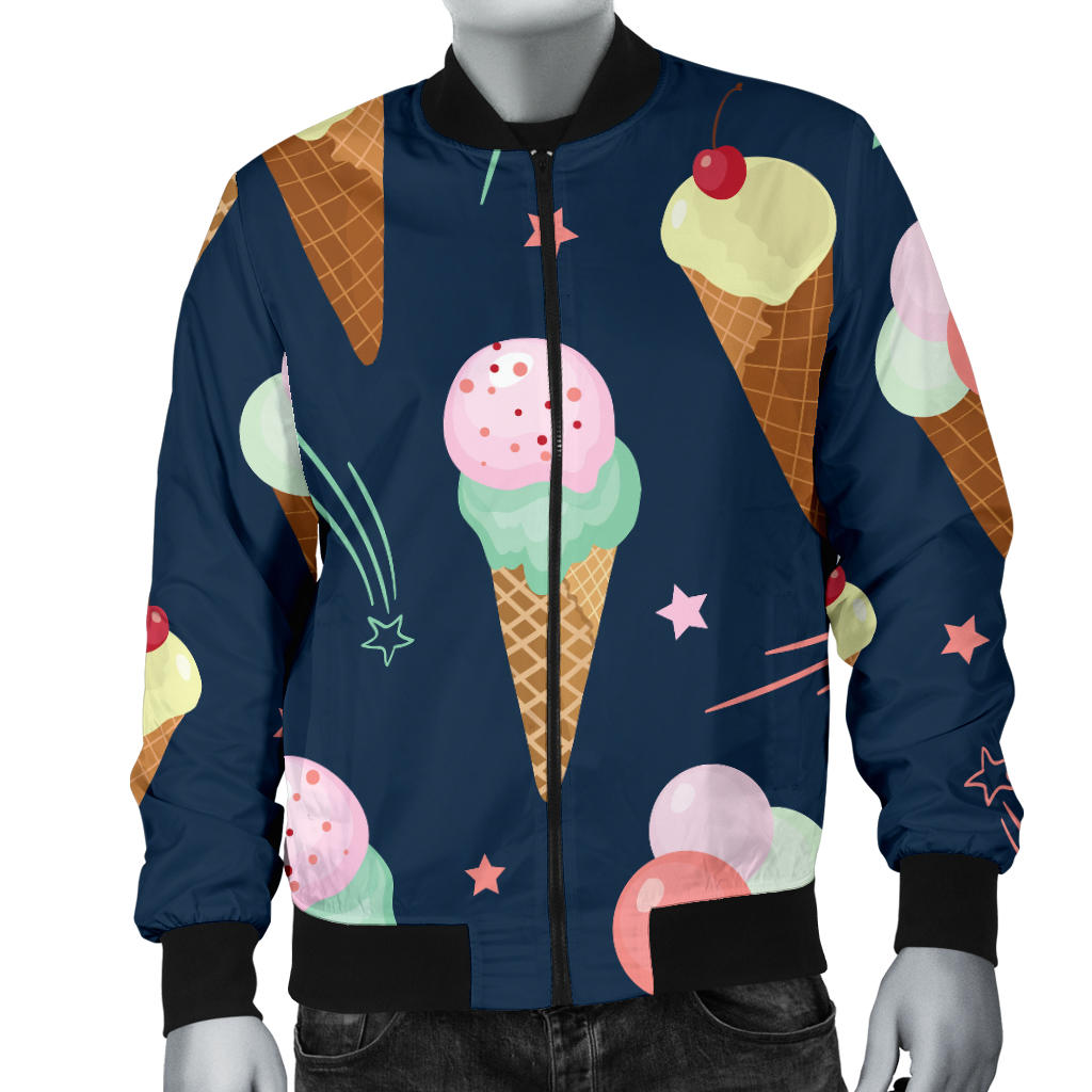 Ice Cream Pattern Print Design 04 Men Bomber Jacket