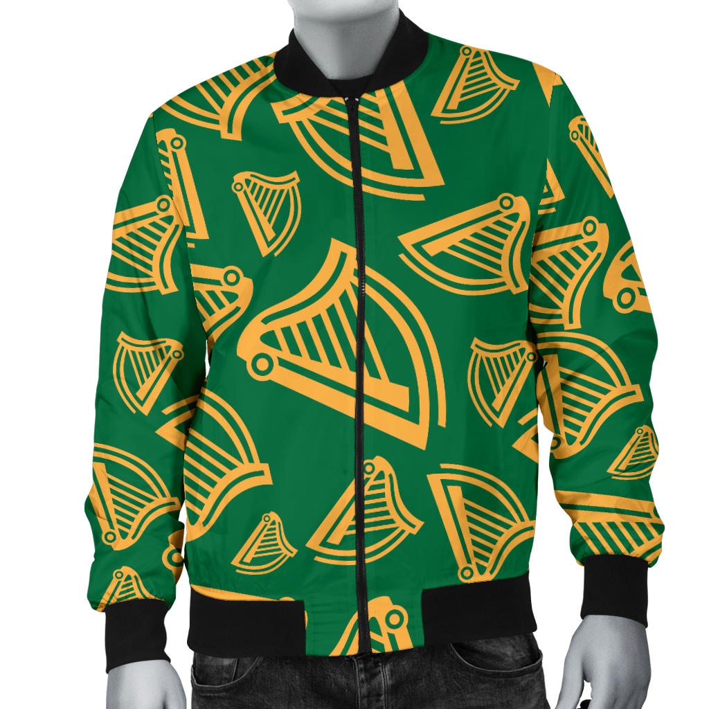 Harp Pattern Print Design 03 Men Bomber Jacket