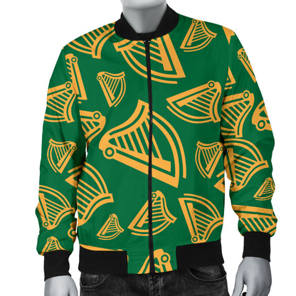 Harp Pattern Print Design 03 Men Bomber Jacket