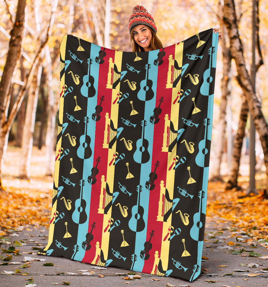 Jazz Pattern Print Design 02 Premium Blanket