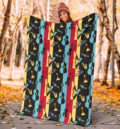 Jazz Pattern Print Design 02 Premium Blanket