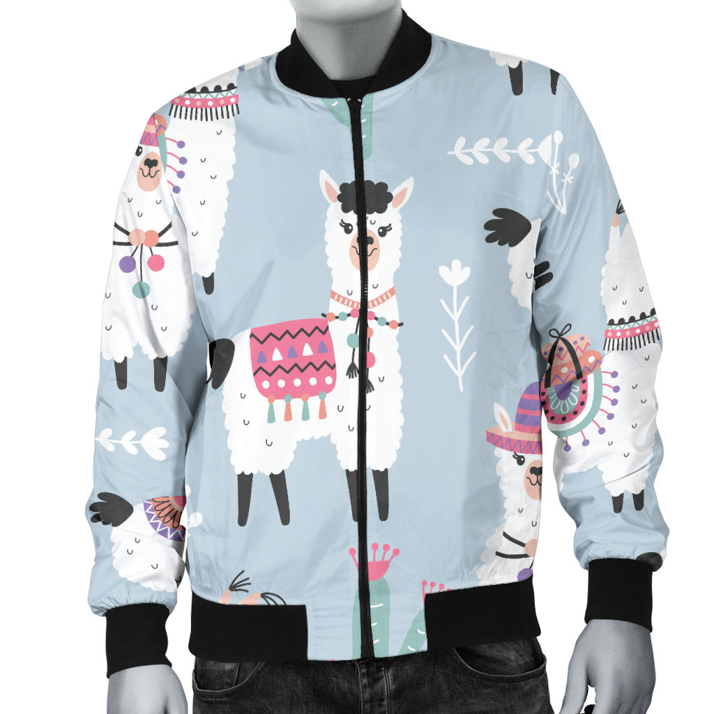 Llama Pattern Print Design 04 Men Bomber Jacket