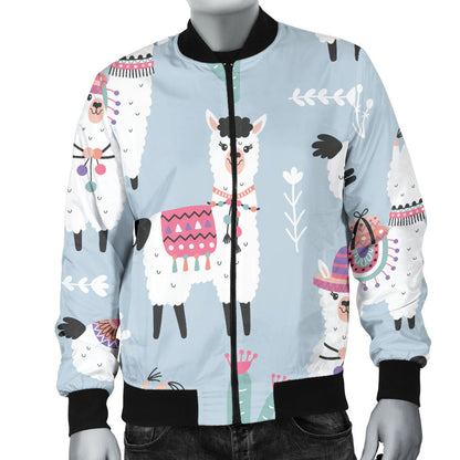Llama Pattern Print Design 04 Men Bomber Jacket