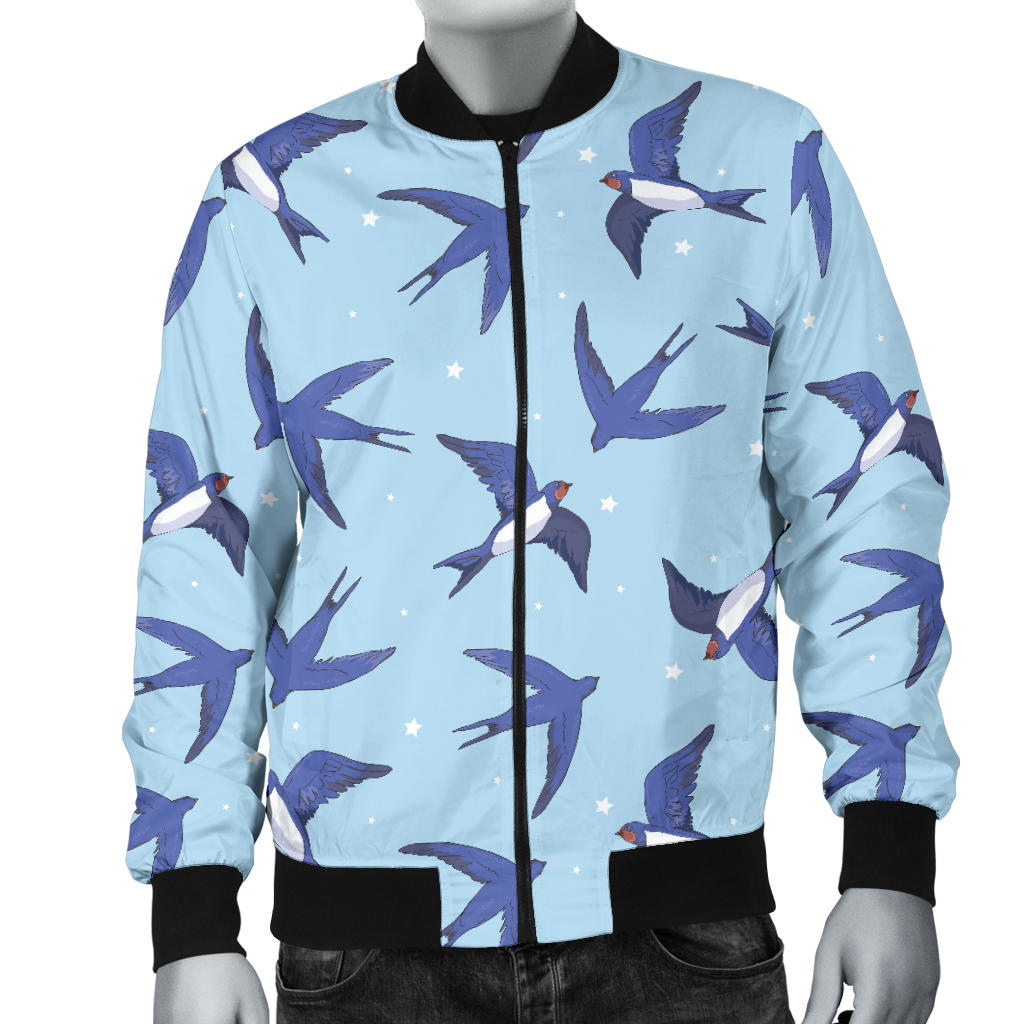 Swallow Bird Pattern Print Design 06 Men Bomber Jacket